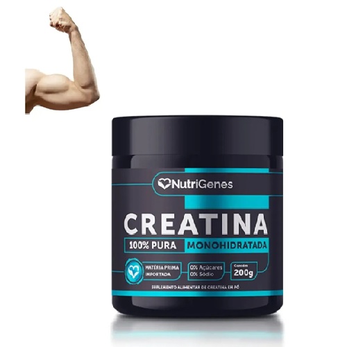 Creatina Monohidratada 200g 100% Pura Suplemento Sem Sabor