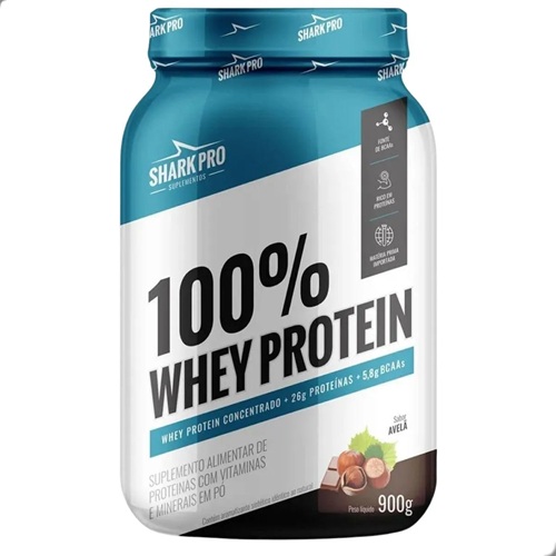 100% Whey Protein Concentrado Pote 900g Shark Pro