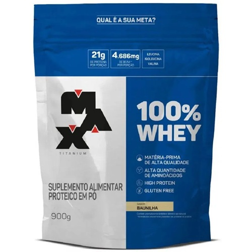 100% Whey Refil Max Titanium 900g
