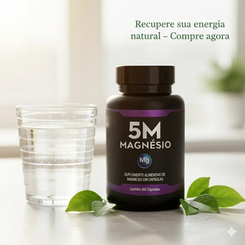 Suplemento De Magnésio 5M 350mg 60 Cápsulas - Nação Verde Natural