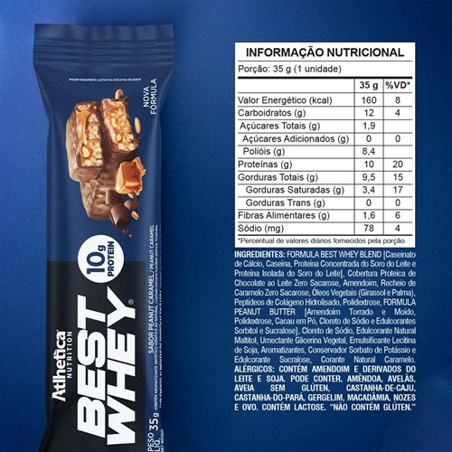 Best Whey Bar Atlhetica Nutrition Peanut Caramel Peanut Caramel
