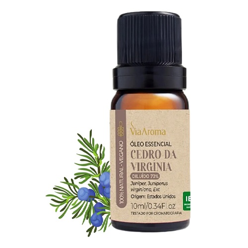 Óleo Essencial Cedro Da Virginia 100% Natural Via Aroma 10ml