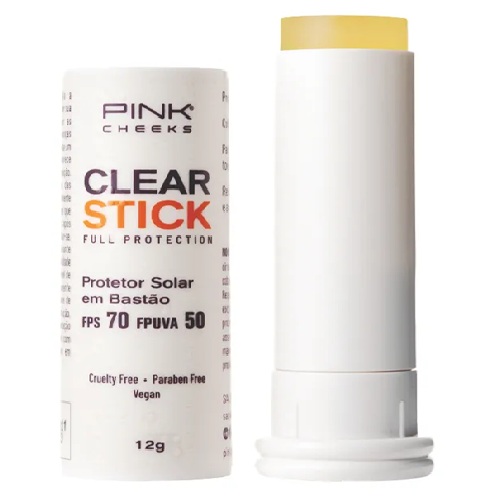 Protetor Solar Facial Bastão Clear Stick Fps70 Pink Cheeks