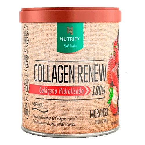 Colágeno Hidrolisado Collagen Renew Morango 300g