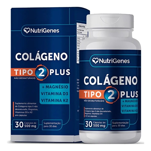 Colágeno Tipo2 Plus + Vit D 3 + Vit K2 + Magnésio