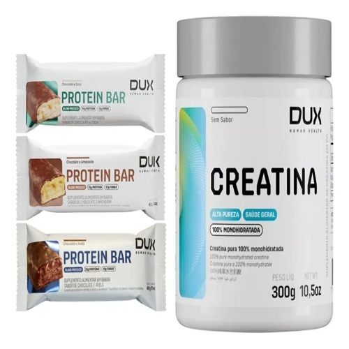 Mix Creatina E Barras De Proteina 20g Proteina Dux Sem Sabor