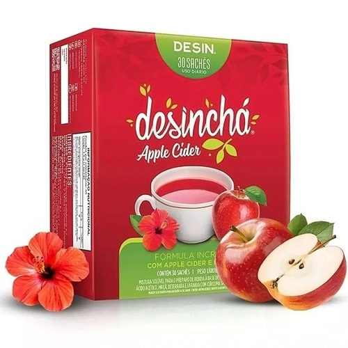 Desinchá Apple Cider e Hibisco Chá Sabores Misto Gelado
