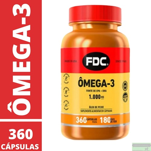 Ômega 3 Fish Oil 1000mg Fdc 360 Caps Importado Usa