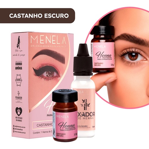 Henna Menela Castanho Escuro Sobrancelhas 2,5g