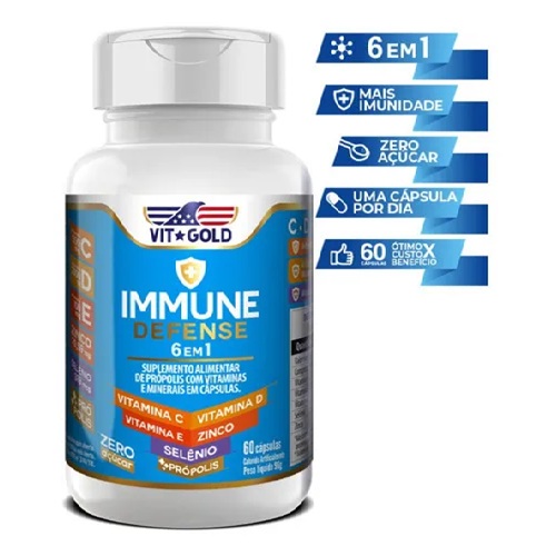 Multivitamínico Immune Defense c/Própolis Cápsulas