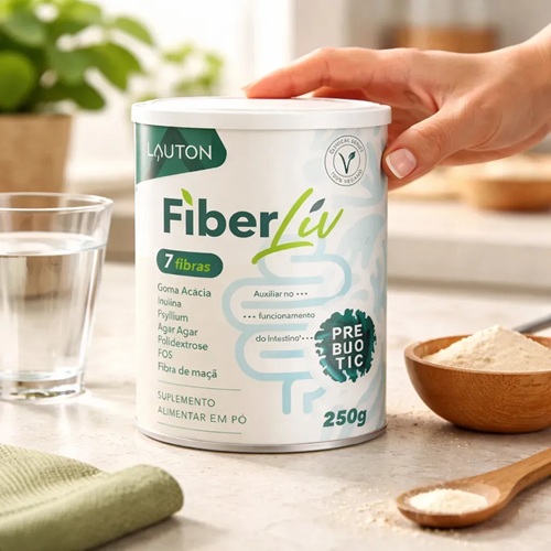 Fibra Prebiótica FiberLiv com 7 Fibras de 250g Lauton sem Sabor