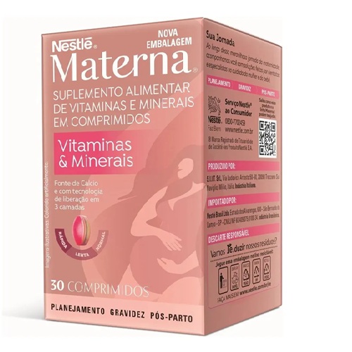 Materna Nestlé Suplemento para Mãe e Bebê (30 Comprimidos)