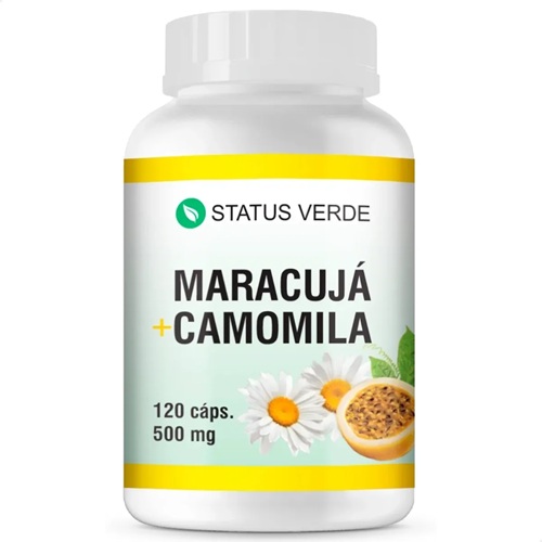 Maracujá Camomila Puro 100% Natural 120 Caps Status Verde
