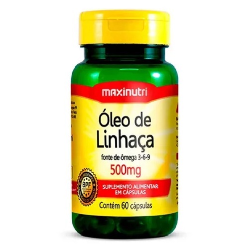 Óleo De Linhaça 60 Cápsulas 500mg Loja Maxinutri