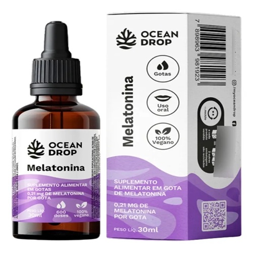 Melatonina Vegano 30ml - Ocean Drop Sabor Sem sabor
