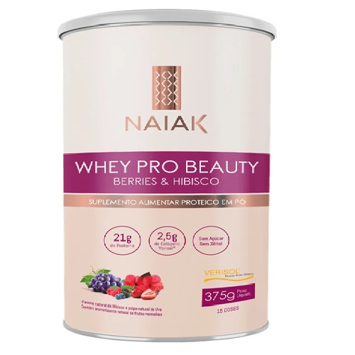Whey Pro Beauty Protein 375g Naiak Sabor Berries E Hibisco