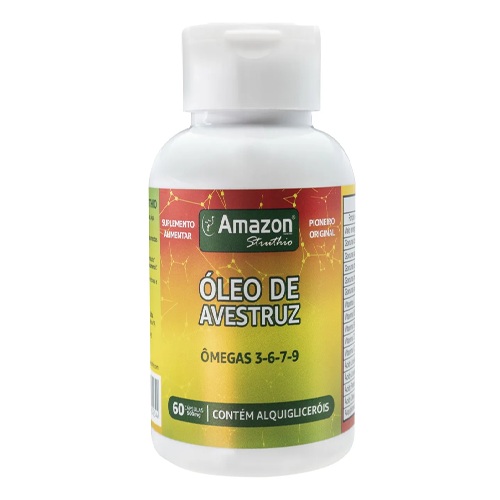 Óleo de Avestruz Amazon Struthio 60 Cápsulas Sabor Natural