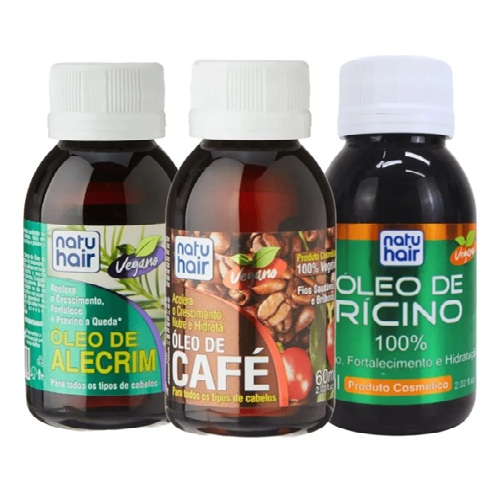 Kit Crescimento Óleo De Café+rícino+alecrim Natuhair