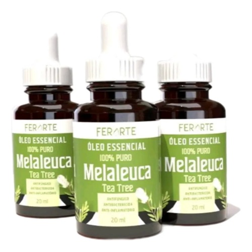 Kit 3 Óleos De Melaleuca 20 Ml100% Puro Ferarte Trata Fungos
