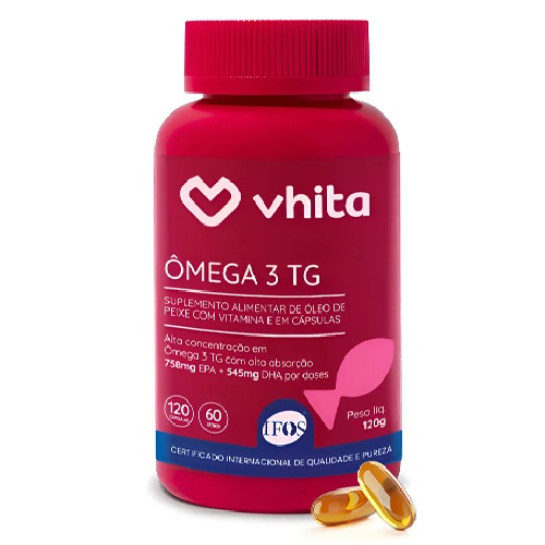 Ômega 3 1000mg Tg Selo Ifos Epa Dha Vhita - 120 Cáps