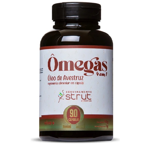 Oleo De Avestruz 120caps 1.000mg Strut Omega 3 6 7 9 Sem Sabor