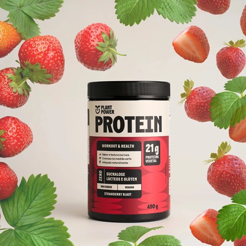 Proteína Vegana Morango Plant Power Protein 490g