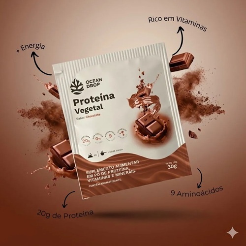 Kit 3 Sache Proteina Veg 20g Protchocolate 30g Ocean Drop Chocolate
