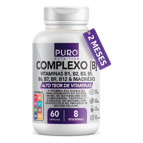 Complexo B Puro Vitaminas e Magnésio (60 Cápsulas)