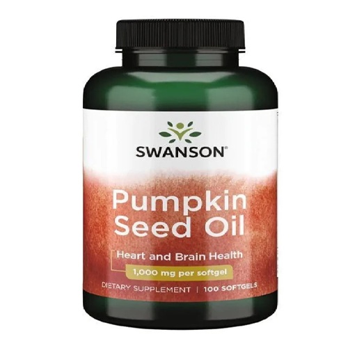 Óleo De Semente De Abóbora 1000mg Swanson 100caps Pumpkin