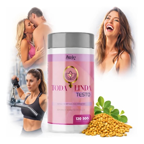 Toda Linda Testo Feminino Libido Energia Vitalidade 120 Cáps