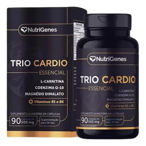 Trio Cardio Magnésio Coenzima Q10 L-Carnitina 90 Cápsulas NutriGenes