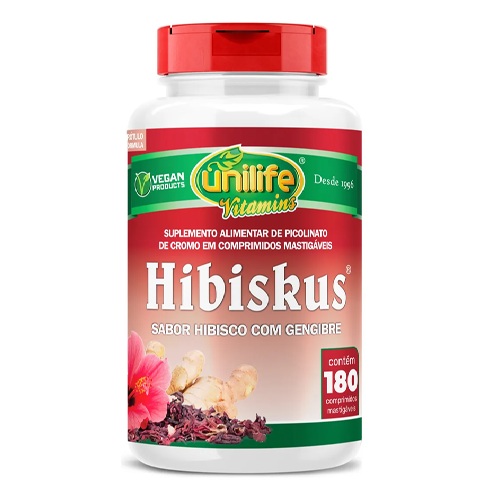 Hibisco com Gengibre 180 Cápsulas Unilife