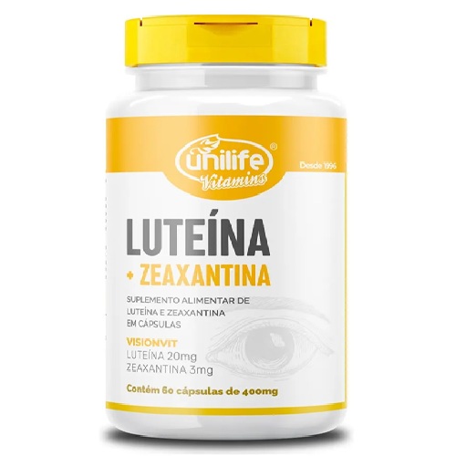 Kit 3 Suplemento Nutricional Luteína Zeaxantina Unilife Sem Sabor 60 Cápsulas