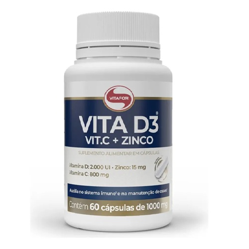 Suplemento em Cápsulas Vita D3 + C + Zinco (60 Cápsulas)