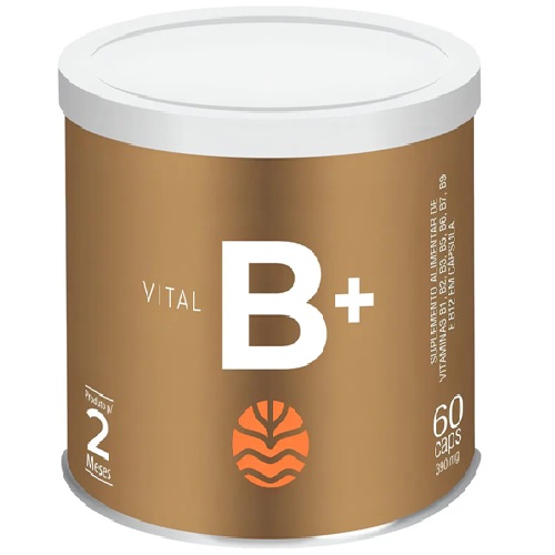 Complexo B Vital B+ Vitaminas B1 B2 B3 B5 B6 B7 B9 B12 60cap