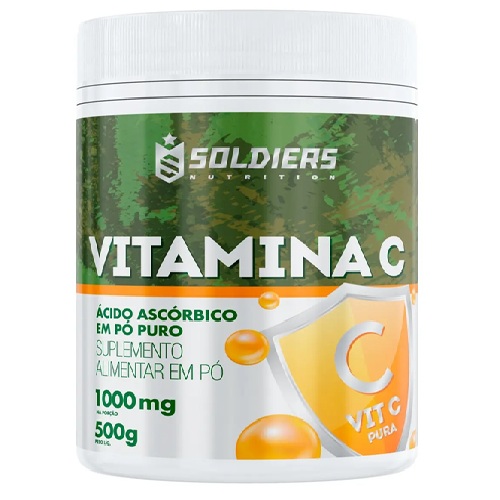 Vitamina C Em Pó Ácido Ascóbico 500g 100% Puro Soldiers Bem-Estar Energia