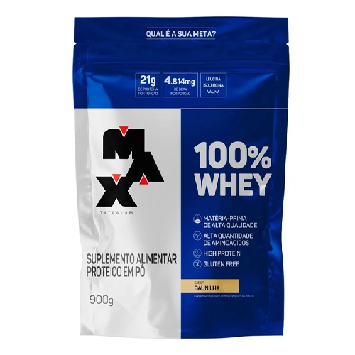 Refil 100% Whey Protein Concentrado Max Titanium 900g