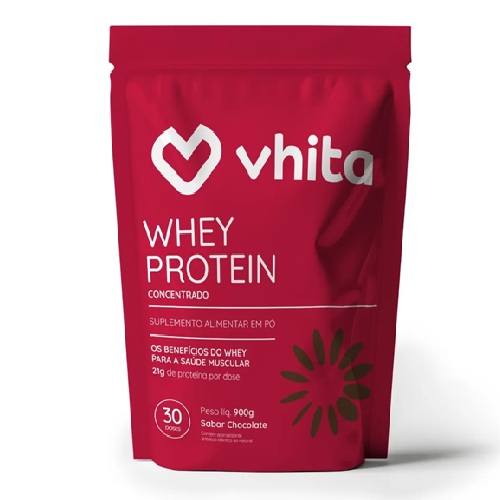 Whey Protein Concentrado 21g proteína Chocolate Vhita - 30 doses